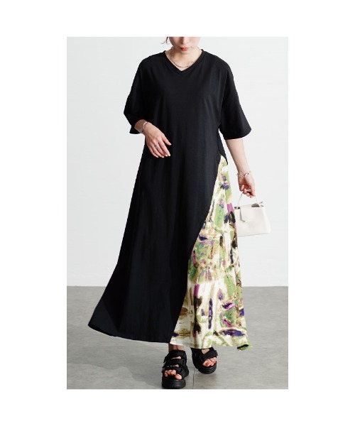 Sawa a la mode(サワアラモード)の「接触冷感オリエンタル切替ワンピース(ワンピース・レディース・ブラック・FREE)」の11枚目の写真