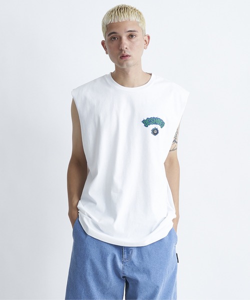 DC SHOES(ディーシーシューズ)の「24 FLAME SLEEVELESS/DCバックプリントマッスルタンクトップ(タンクトップ・メンズ・スミクロ/ホワイト/ブラック/ブラック系その他・MEDIUM/LARGE/X-LARGE)」の1枚目の写真