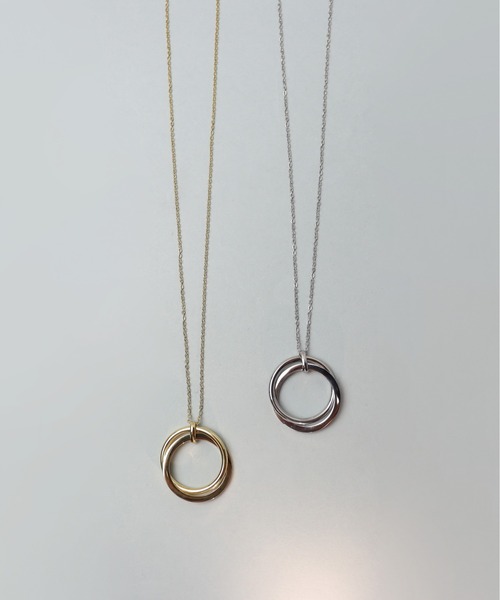 ieLS(イエルズ)の「金属アレルギー対応「ieLS」ステンレス 2連サークルネックレス(ネックレス・メンズ・シルバー/ゴールド・ONE SIZE)」の9枚目の写真