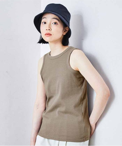 THREE FIFTY STANDARD(スリーフィフティースタンダード)の「THREE FIFTY STANDARD サーマルタンクトップ(タンクトップ・レディース・オフホワイト/ブラック/モカ・MEDIUM/LARGE/X-LARGE)」の3枚目の写真