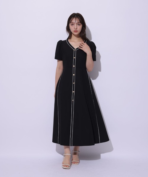 Rirandture（リランドチュール）の「ラインフレアワンピース（ワンピース・レディース・ブラック/ベージュ系その他/モカ・1/0/2）」の17枚目の写真