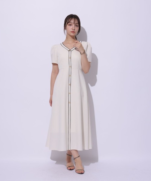 Rirandture（リランドチュール）の「ラインフレアワンピース（ワンピース・レディース・ブラック/ベージュ系その他/モカ・1/0/2）」の5枚目の写真