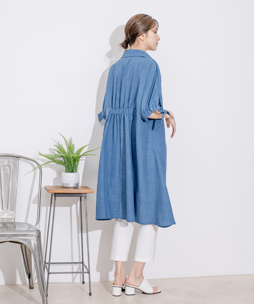 セール】一つボタンスキッパーチュニックワンピース（ワンピース