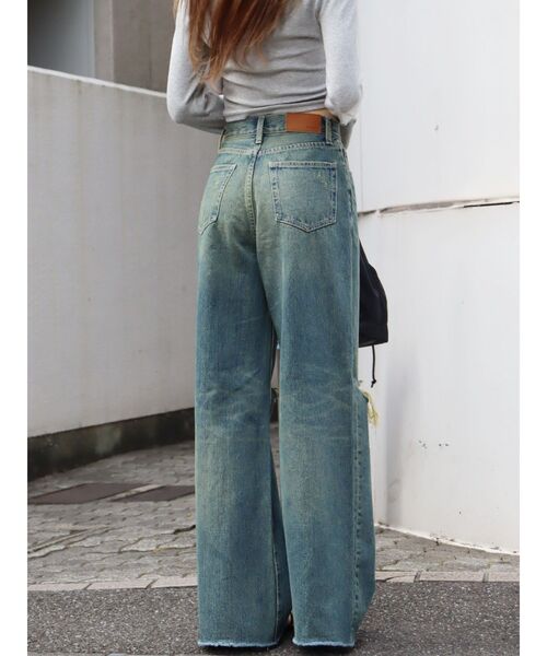 EVRIS(エヴリス)の「FRONTスラッシュワイドデニムパンツ(デニムパンツ・レディース・ブルー/インディゴブルー・SMALL/MEDIUM)」の6枚目の写真