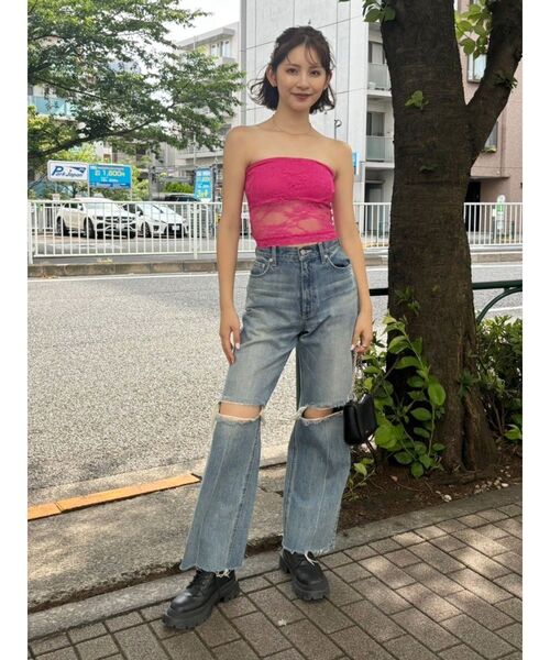EVRIS(エヴリス)の「FRONTスラッシュワイドデニムパンツ(デニムパンツ・レディース・ブルー/インディゴブルー・SMALL/MEDIUM)」の21枚目の写真