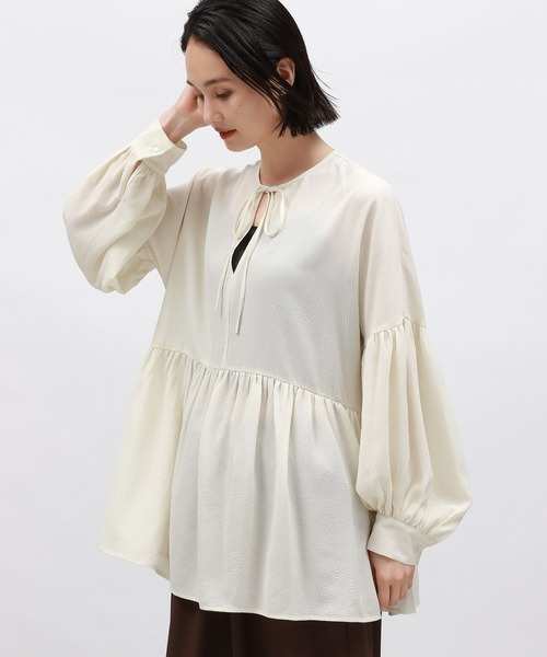 LAKOLE（ラコレ）の「フクレジャガードチュニック / 145410（チュニック・レディース・イエロー系その他/ブラック/アイボリー・FREE）」の7枚目の写真