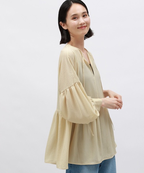 LAKOLE（ラコレ）の「フクレジャガードチュニック / 145410（チュニック・レディース・イエロー系その他/ブラック/アイボリー・FREE）」の17枚目の写真