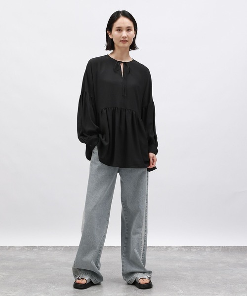 LAKOLE（ラコレ）の「フクレジャガードチュニック / 145410（チュニック・レディース・イエロー系その他/ブラック/アイボリー・FREE）」の9枚目の写真