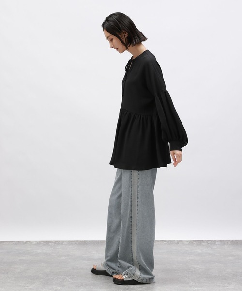 LAKOLE（ラコレ）の「フクレジャガードチュニック / 145410（チュニック・レディース・イエロー系その他/ブラック/アイボリー・FREE）」の10枚目の写真