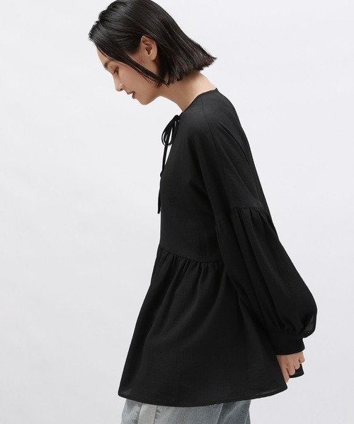 LAKOLE（ラコレ）の「フクレジャガードチュニック / 145410（チュニック・レディース・イエロー系その他/ブラック/アイボリー・FREE）」の12枚目の写真