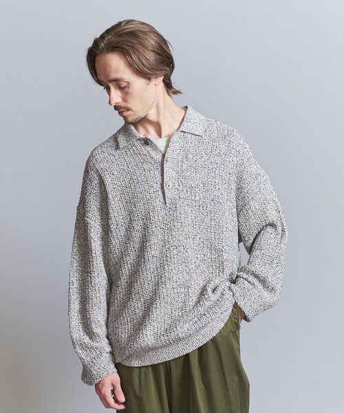BEAUTY&YOUTH UNITED ARROWS（ビューティーアンドユースユナイテッドアローズ）の「グリッド アゼ 3B ポロニット -ウォッシャブル‐（ニット/セーター・メンズ・ダークグレー/ブラック/その他1・L/M/S/XL）」の10枚目の写真