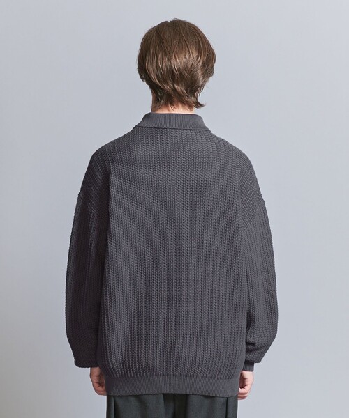 BEAUTY&YOUTH UNITED ARROWS（ビューティーアンドユースユナイテッドアローズ）の「グリッド アゼ 3B ポロニット -ウォッシャブル‐（ニット/セーター・メンズ・ダークグレー/ブラック/その他1・L/M/S/XL）」の14枚目の写真