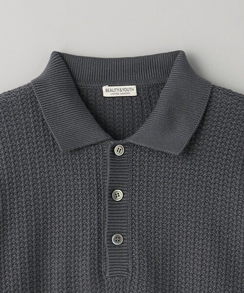 BEAUTY&YOUTH UNITED ARROWS（ビューティーアンドユースユナイテッドアローズ）の「グリッド アゼ 3B ポロニット -ウォッシャブル‐（ニット/セーター・メンズ・ダークグレー/ブラック/その他1・L/M/S/XL）」の19枚目の写真
