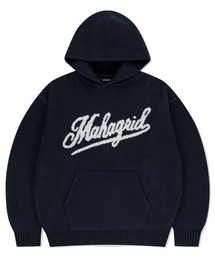 『mahagrid/マハグリッド』 SCRIPT LOGO KNIT HOODIE/スクリプトロゴ ニットフーディー