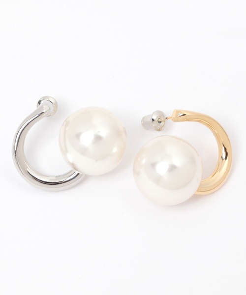 Andemiu（アンデミュウ）の「ビックパールピアス145298（ピアス（両耳用）・レディース・ゴールド/シルバー・FREE）」の10枚目の写真