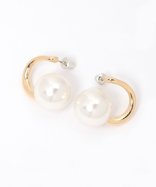 Andemiu（アンデミュウ）の「ビックパールピアス145298（ピアス（両耳用）・レディース・ゴールド/シルバー・FREE）」の13枚目の写真