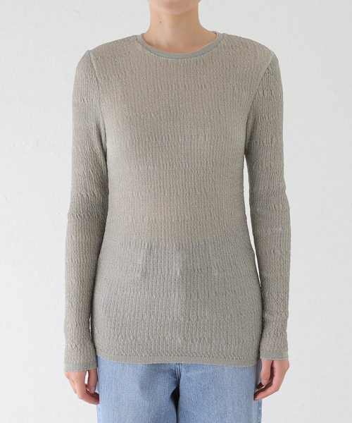 【セール】【babaco/ババコ】Lurex Rib プルオーバー / BA01-TG40（Tシャツ/カットソー）｜EMILY WEEK（エミリーウィーク）