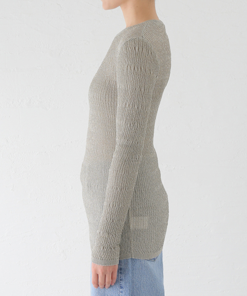 【セール】【babaco/ババコ】Lurex Rib プルオーバー / BA01-TG40（Tシャツ/カットソー）｜EMILY WEEK（エミリーウィーク）