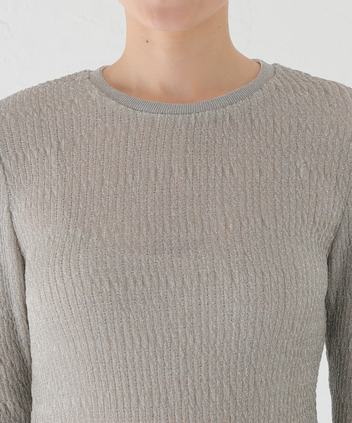 【セール】【babaco/ババコ】Lurex Rib プルオーバー / BA01-TG40（Tシャツ/カットソー）｜EMILY WEEK（エミリーウィーク）