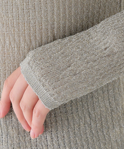 【セール】【babaco/ババコ】Lurex Rib プルオーバー / BA01-TG40（Tシャツ/カットソー）｜EMILY WEEK（エミリーウィーク）