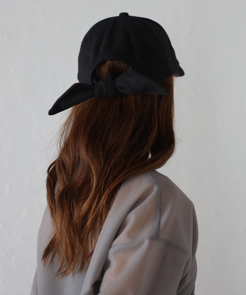 Bonjour Sagan(ボンジュールサガン)の「【Casselini】ウールリボンキャップ(キャップ・レディース・ブラック/グレー・FREE)」の6枚目の写真