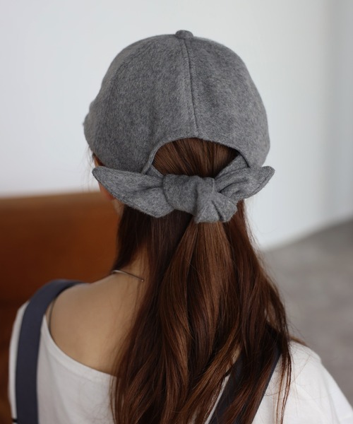 Bonjour Sagan(ボンジュールサガン)の「【Casselini】ウールリボンキャップ(キャップ・レディース・ブラック/グレー・FREE)」の7枚目の写真