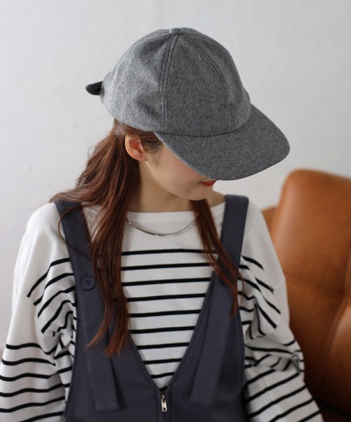 Bonjour Sagan(ボンジュールサガン)の「【Casselini】ウールリボンキャップ(キャップ・レディース・ブラック/グレー・FREE)」の8枚目の写真