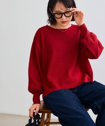 CROSS FUNCTION | 《洗える・タンブル乾燥可》サマ美え スウェットライクバルーンスリーブニット【CROSS FUNCTION/クロスファンクション】(ニット/セーター)