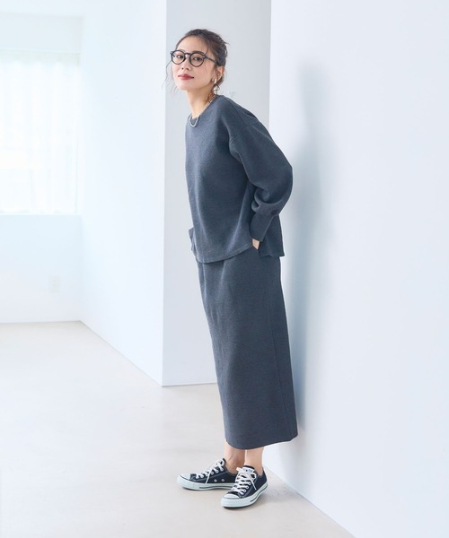 CROSS FUNCTION（クロスファンクション）の「《洗える・タンブル乾燥可》サマ美え スウェットライクバルーンスリーブニット【CROSS FUNCTION/クロスファンクション】（ニット/セーター・レディース・ライトベージュ/ホワイト系その他/ブラック系その他/レッド/ブラック/チャコールグレー/ブラウン系その他・LL/M/L）」の22枚目の写真