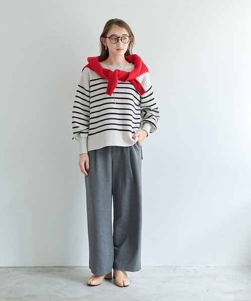 CROSS FUNCTION（クロスファンクション）の「《洗える・タンブル乾燥可》サマ美え スウェットライクバルーンスリーブニット【CROSS FUNCTION/クロスファンクション】（ニット/セーター・レディース・ライトベージュ/ホワイト系その他/ブラック系その他/レッド/ブラック/チャコールグレー/ブラウン系その他・LL/M/L）」の16枚目の写真