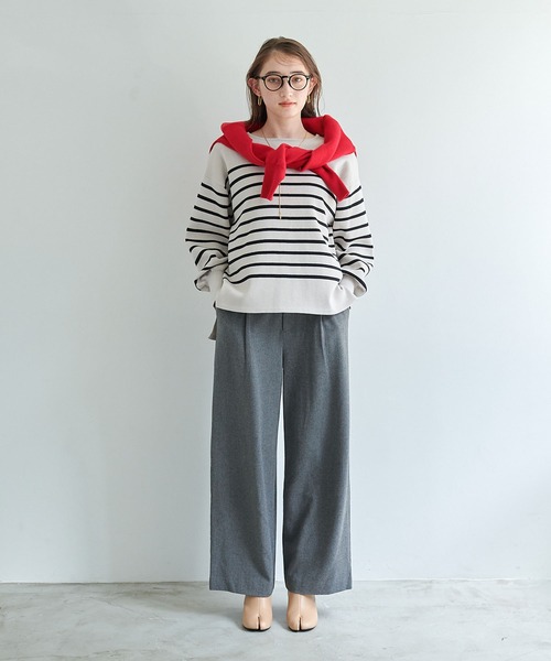 CROSS FUNCTION（クロスファンクション）の「《洗える・タンブル乾燥可》サマ美え スウェットライクバルーンスリーブニット【CROSS FUNCTION/クロスファンクション】（ニット/セーター・レディース・ライトベージュ/ホワイト系その他/ブラック系その他/レッド/ブラック/チャコールグレー/ブラウン系その他・LL/M/L）」の17枚目の写真