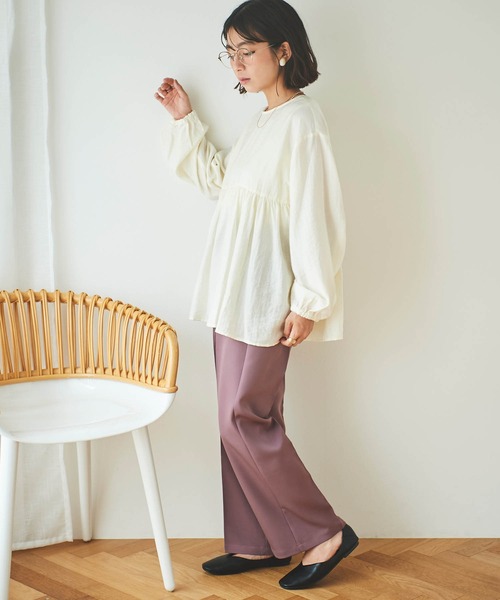 mil(ミル)の「【150㎝前後の小柄さんサイズ】前後2WAYチュニックブラウス(シャツ/ブラウス・レディース・ブラック/ホワイト/エンジ・ONE SIZE)」の10枚目の写真