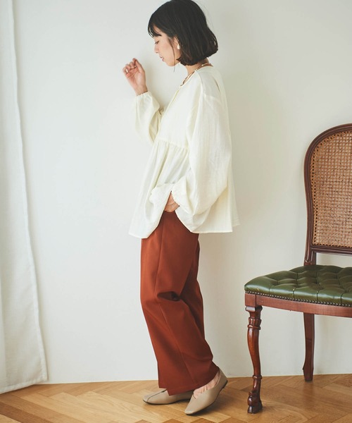 mil(ミル)の「【150㎝前後の小柄さんサイズ】前後2WAYチュニックブラウス(シャツ/ブラウス・レディース・ブラック/ホワイト/エンジ・ONE SIZE)」の12枚目の写真