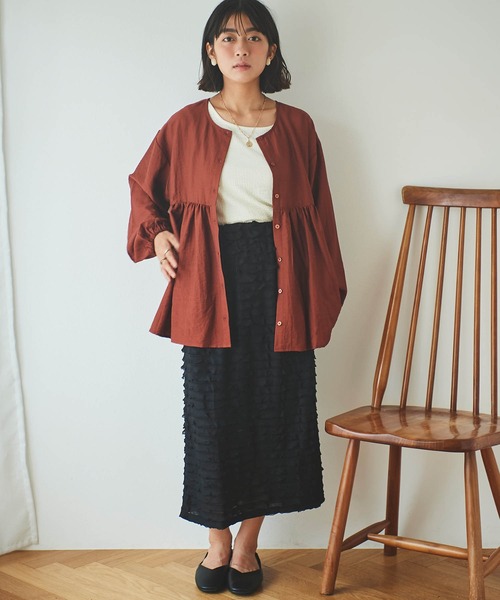 mil(ミル)の「【150㎝前後の小柄さんサイズ】前後2WAYチュニックブラウス(シャツ/ブラウス・レディース・ブラック/ホワイト/エンジ・ONE SIZE)」の20枚目の写真