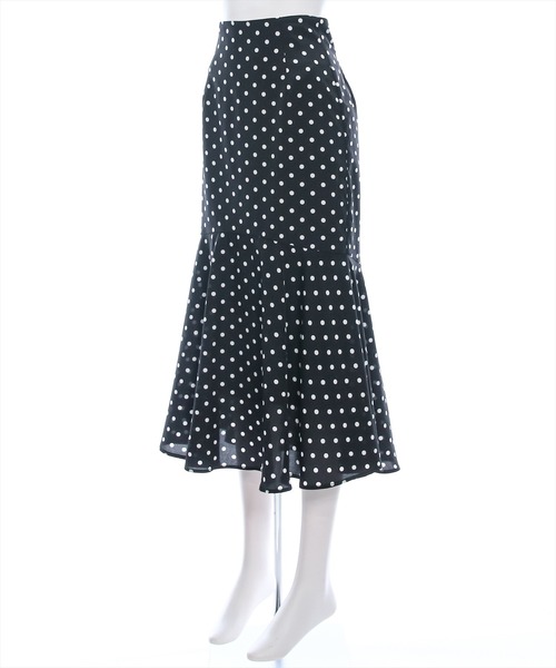 clear（クリア）の「ドット柄マーメイドスカート [大人 フェミニン]≪再入荷≫（スカート・レディース・ブラック/オフホワイト・F）」の7枚目の写真