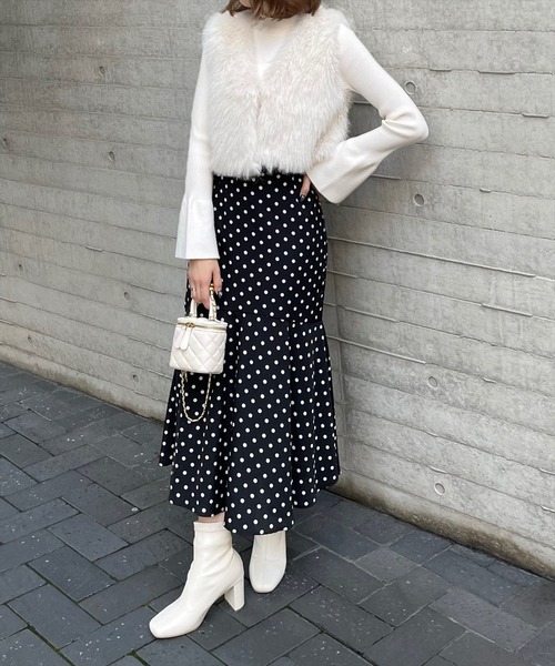clear（クリア）の「ドット柄マーメイドスカート [大人 フェミニン]≪再入荷≫（スカート・レディース・ブラック/オフホワイト・F）」の17枚目の写真
