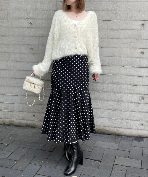 clear（クリア）の「ドット柄マーメイドスカート [大人 フェミニン]≪再入荷≫（スカート・レディース・ブラック/オフホワイト・F）」の20枚目の写真