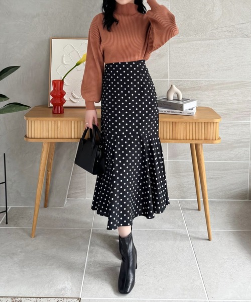 clear（クリア）の「ドット柄マーメイドスカート [大人 フェミニン]≪再入荷≫（スカート・レディース・ブラック/オフホワイト・F）」の18枚目の写真