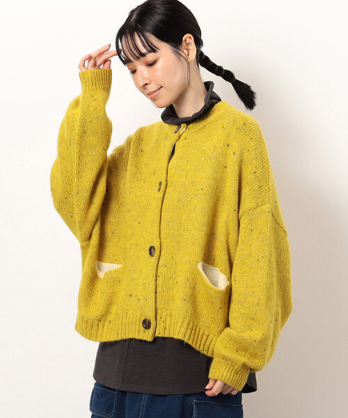 ONIGIRI（オニギリ）の「カラーネップ　モモンガ　ニットカーディガン（カーディガン/ボレロ・レディース・イエロー/アイボリー/ブルー/オレンジ・FREE）」の4枚目の写真