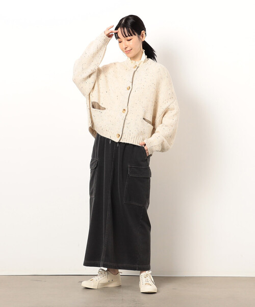 ONIGIRI（オニギリ）の「カラーネップ　モモンガ　ニットカーディガン（カーディガン/ボレロ・レディース・イエロー/アイボリー/ブルー/オレンジ・FREE）」の5枚目の写真