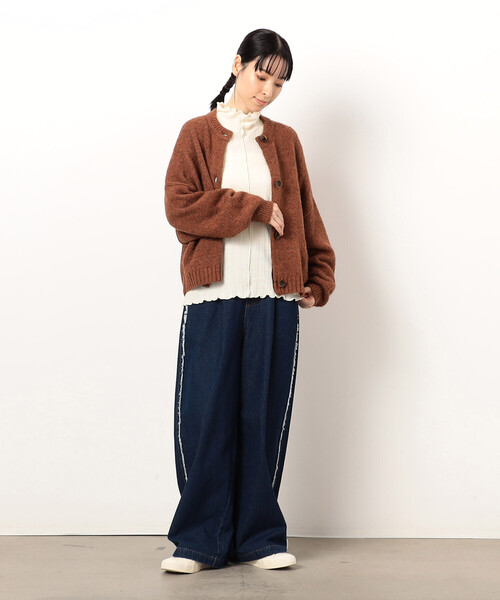 ONIGIRI（オニギリ）の「カラーネップ　モモンガ　ニットカーディガン（カーディガン/ボレロ・レディース・イエロー/アイボリー/ブルー/オレンジ・FREE）」の9枚目の写真