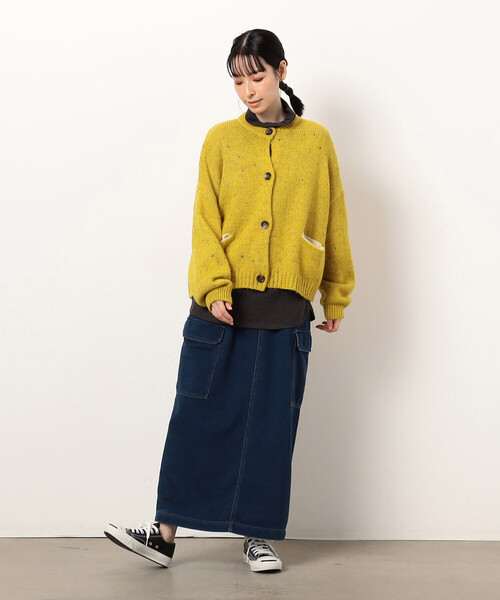 ONIGIRI（オニギリ）の「カラーネップ　モモンガ　ニットカーディガン（カーディガン/ボレロ・レディース・イエロー/アイボリー/ブルー/オレンジ・FREE）」の11枚目の写真