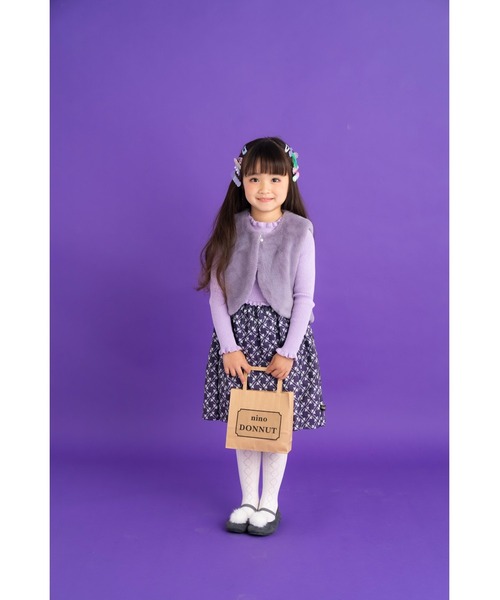 nino（ニノ）の「ファーベスト（ベスト・キッズ・ベージュ/ラベンダー・80-90/90-100/110-120）」の5枚目の写真