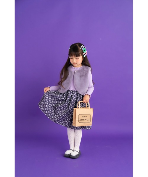 nino（ニノ）の「ファーベスト（ベスト・キッズ・ベージュ/ラベンダー・80-90/90-100/110-120）」の7枚目の写真