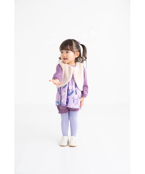 nino（ニノ）の「ファーベスト（ベスト・キッズ・ベージュ/ラベンダー・80-90/90-100/110-120）」の8枚目の写真