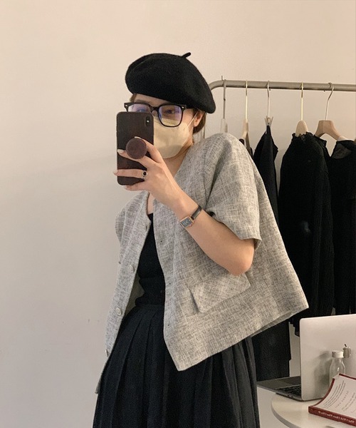 aimoha(アイモハ)の「ツイード半袖ジャケット (SS)(その他アウター・レディース・オフホワイト/ライトグレー/パープル・FREE)」の18枚目の写真
