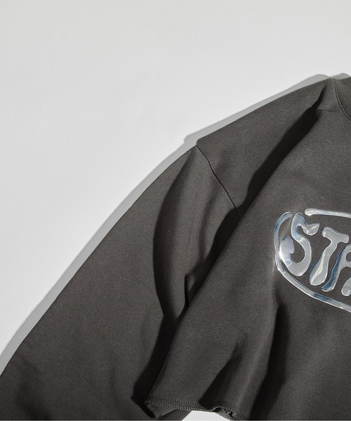 トレーナー スウェット STARTER メタルロゴ カットオフ ショート丈スウェット / l Logo Cutoff Short Length セール】STARTER メタルロゴ カットオフ ショート丈スウェット