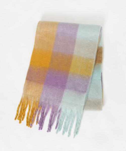 SMELLY（スメリー）の「ボリュームチェックマフラー（マフラー・レディース・パープル系その他/ブルー系その他・-）」の8枚目の写真