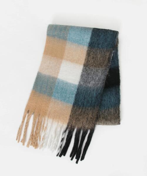 SMELLY（スメリー）の「ボリュームチェックマフラー（マフラー・レディース・パープル系その他/ブルー系その他・-）」の15枚目の写真