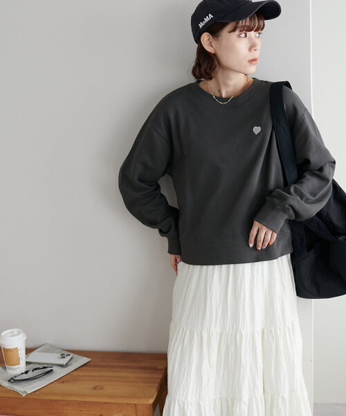 WEB限定/新色追加】ハート刺繍スウェット（スウェット）｜DISCOAT